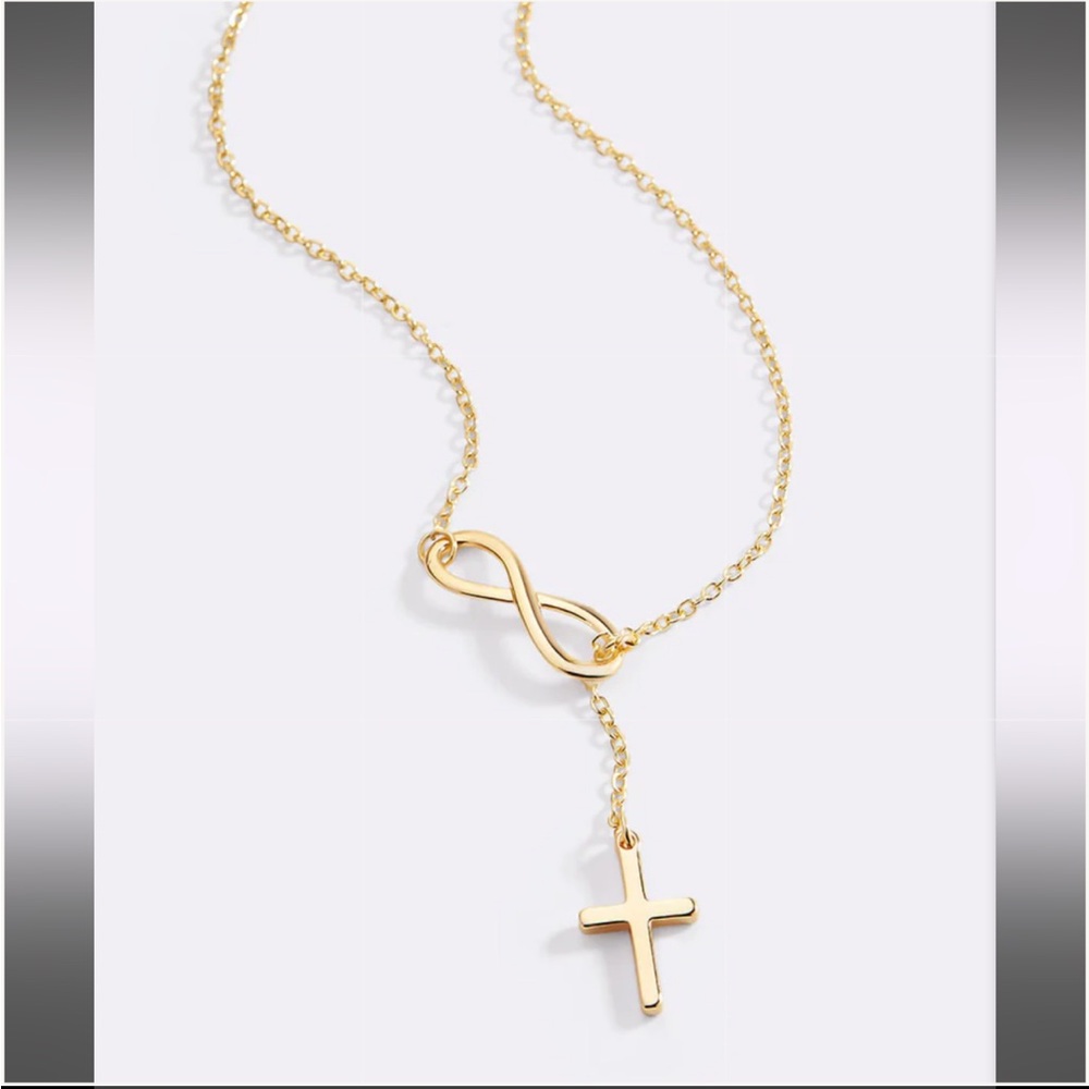 Gold Infinity Cross Necklace - Picture 16 of 16